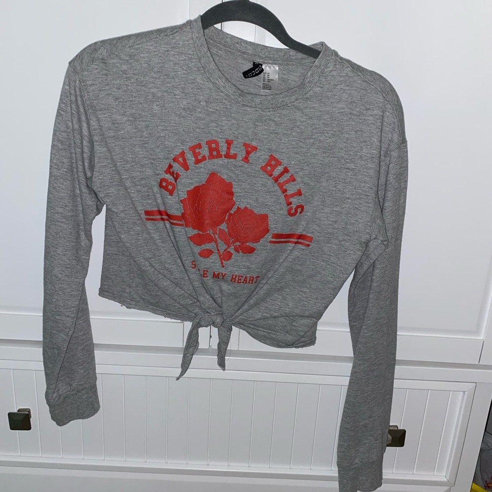 A long sleeve crop top